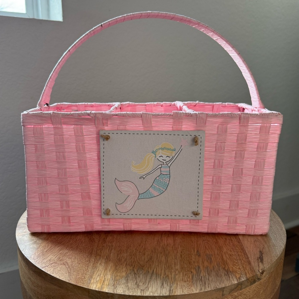 Mermaid Girl 3 Compartment Woven Storage Basket
